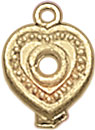 14KW CAST BEADED HEART W/LOOP .10