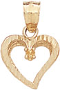 14KY CAST HEART PENDANT .01