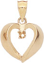 14KY CAST TOP 1/.06 HEART PENDANT