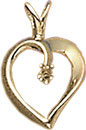 14KW CAST HEART PENDANT 1/.03