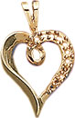 14KW CAST HEART PENDANT 7/.015/.02