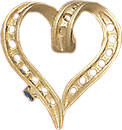14KW CAST HEART PENDANT 6/.029/.03