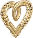 14KW CAST HEART PENDANT 31/.02