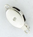 14KW SHINY OVAL CLASP W/ 2 DIA 7x10mm
