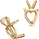 14KW 3PR HEART SHAPE WIRE PENDANT 4x4mm