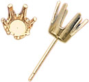 14KY 6PR DIA STUDS FLAT BOT .03@