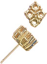 14KW 4PR WIRE CLUSTER EARRING 4/.01