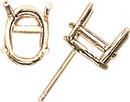 14KY 4PR HEAVY OVAL WIRE STUDS 4.5x3.5mm