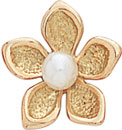14KY 12mm FLOR. FLOWER EARRING W/PEARL