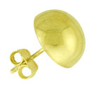 14KY SHINY HALF BALL EARRING W/BACK 8mm