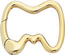 18KY RECTANGLE LOBSTER CLAW W/CAPS 27.5 x 23.5 mm