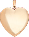14KY SHINY HEART LOCKET 28mm