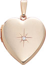 14KY SHINY HEART LOCKET W/DIA 19mm