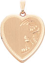 14KY HEART LOCKET HAND ENG 19.5mm