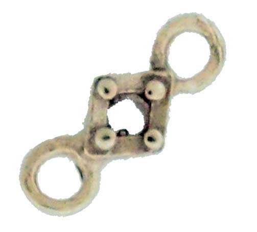 14KW CAST SQ BEZEL W/2 RINGS .02