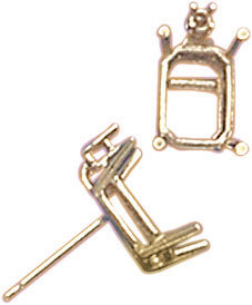 14KY 4PR WIRE STUD 5x3mm EMER & 1/.02