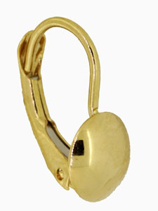 14KY EURO STYLE 6.5mm HALF BALL EARRING