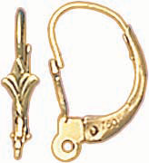 18KY EURO WIRE W/FLEUR DE LIS 13.75x8.75mm
