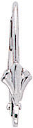PLAT EURO WIRE W/FLEUR DE LIS 13.75x8.75mm