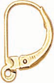 18KY PLAIN LEVER BACK W/RING 15.5x9.25mm