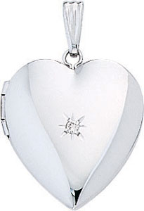 14KW SHINY HEART LOCKET W/DIA 19mm
