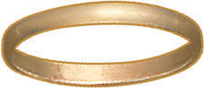 18KY 1/2 RD PLAIN WEDDING BAND 2mm SZ 10
